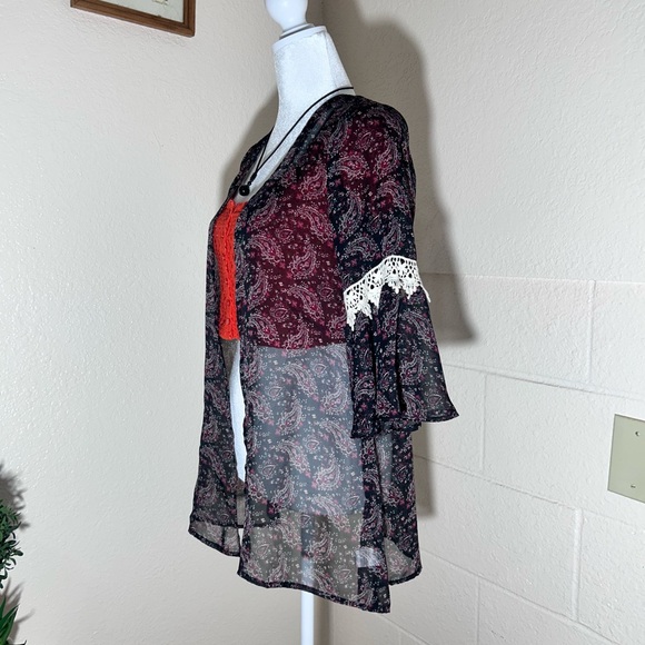 G Collection Women’s Kimono Top Size S. EUC - Picture 2 of 8